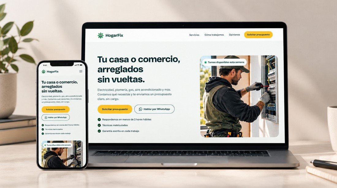 Sitio web HogarFix — servicios del hogar