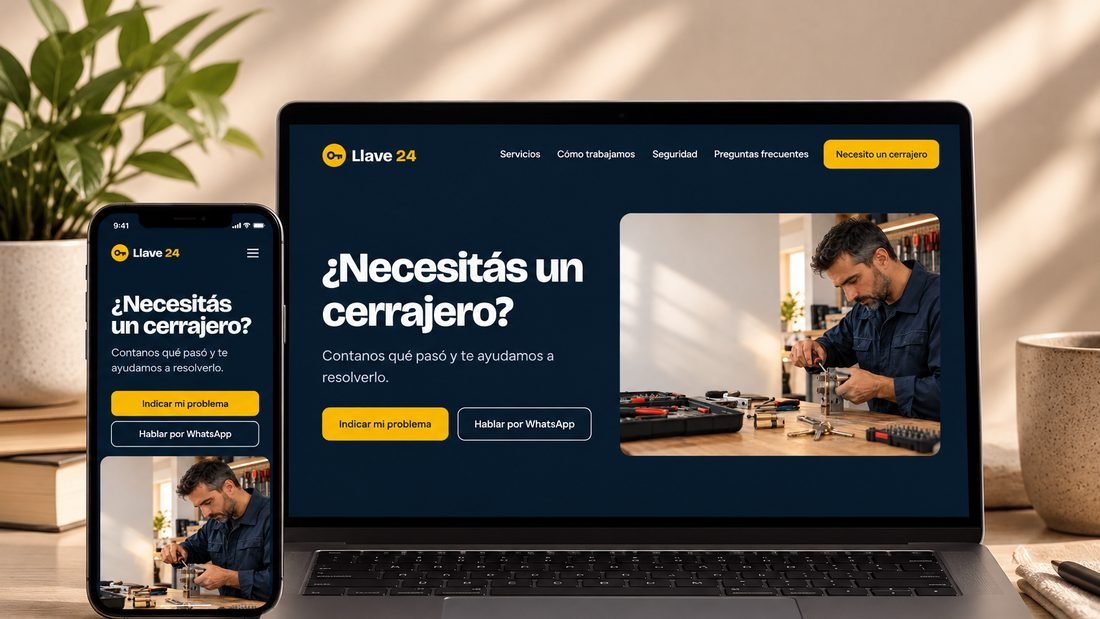 Sitio web Llave 24 — cerrajería