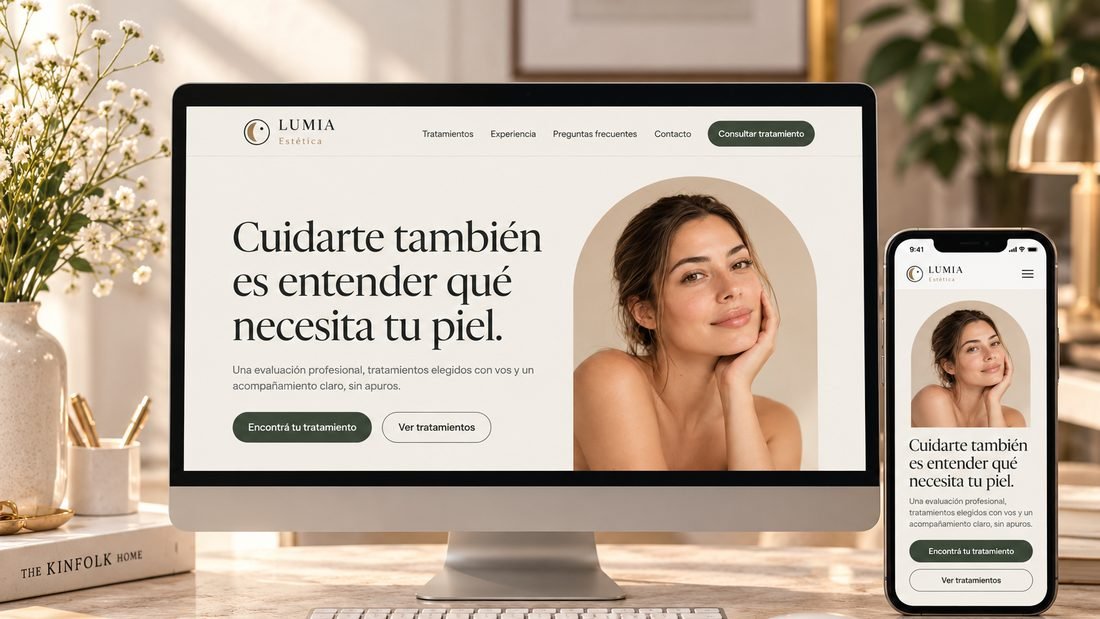 Sitio web Lumia — centro de estética