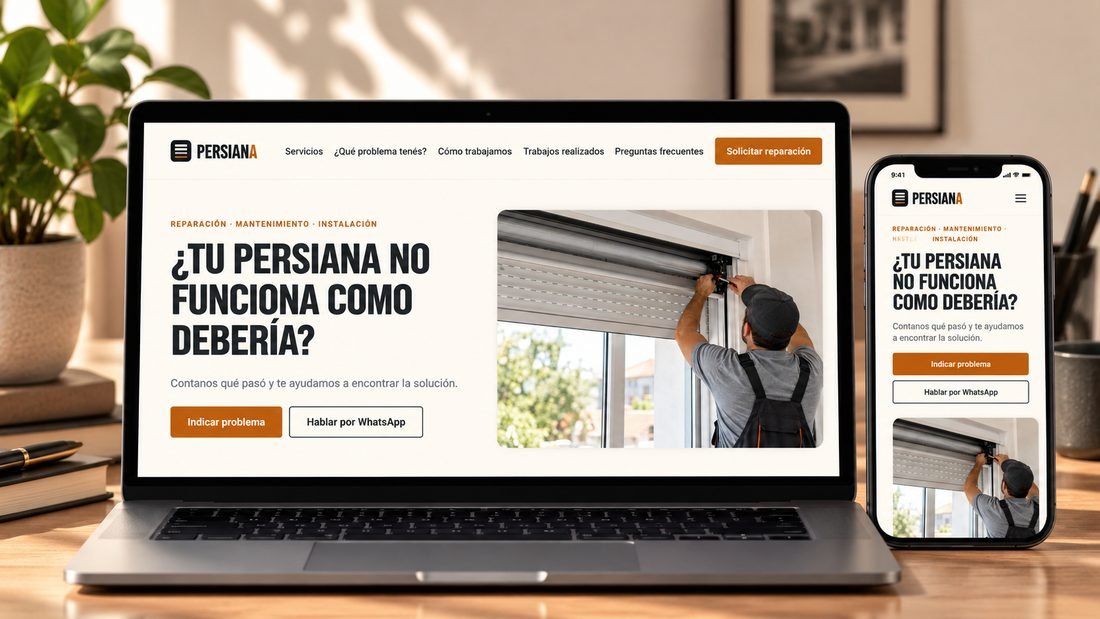 Sitio web Persiana — reparación