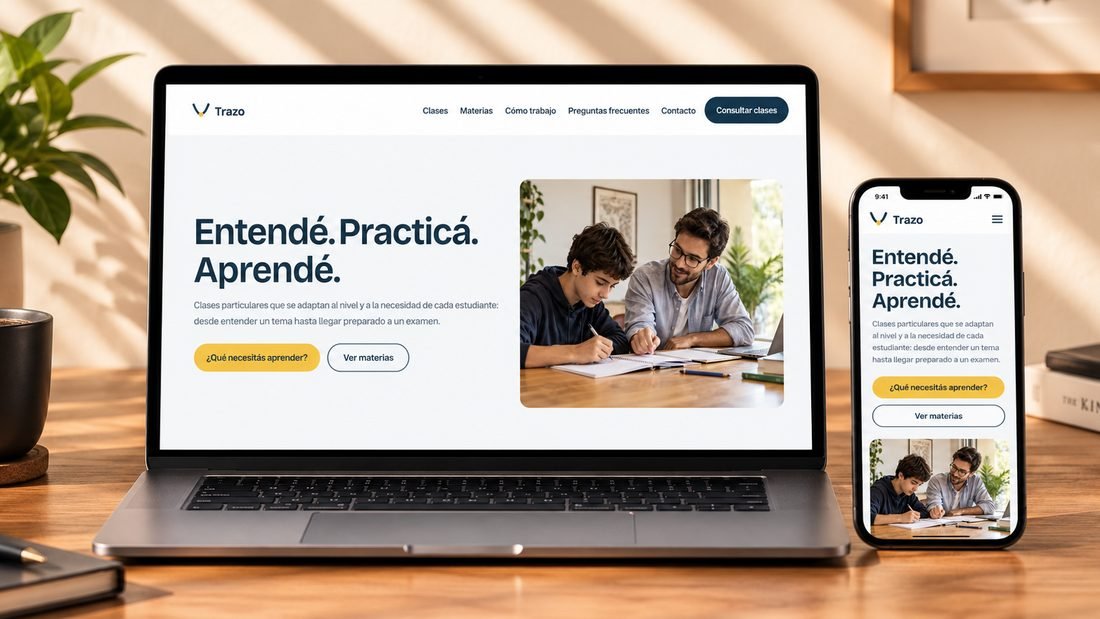 Sitio web Trazo — clases particulares
